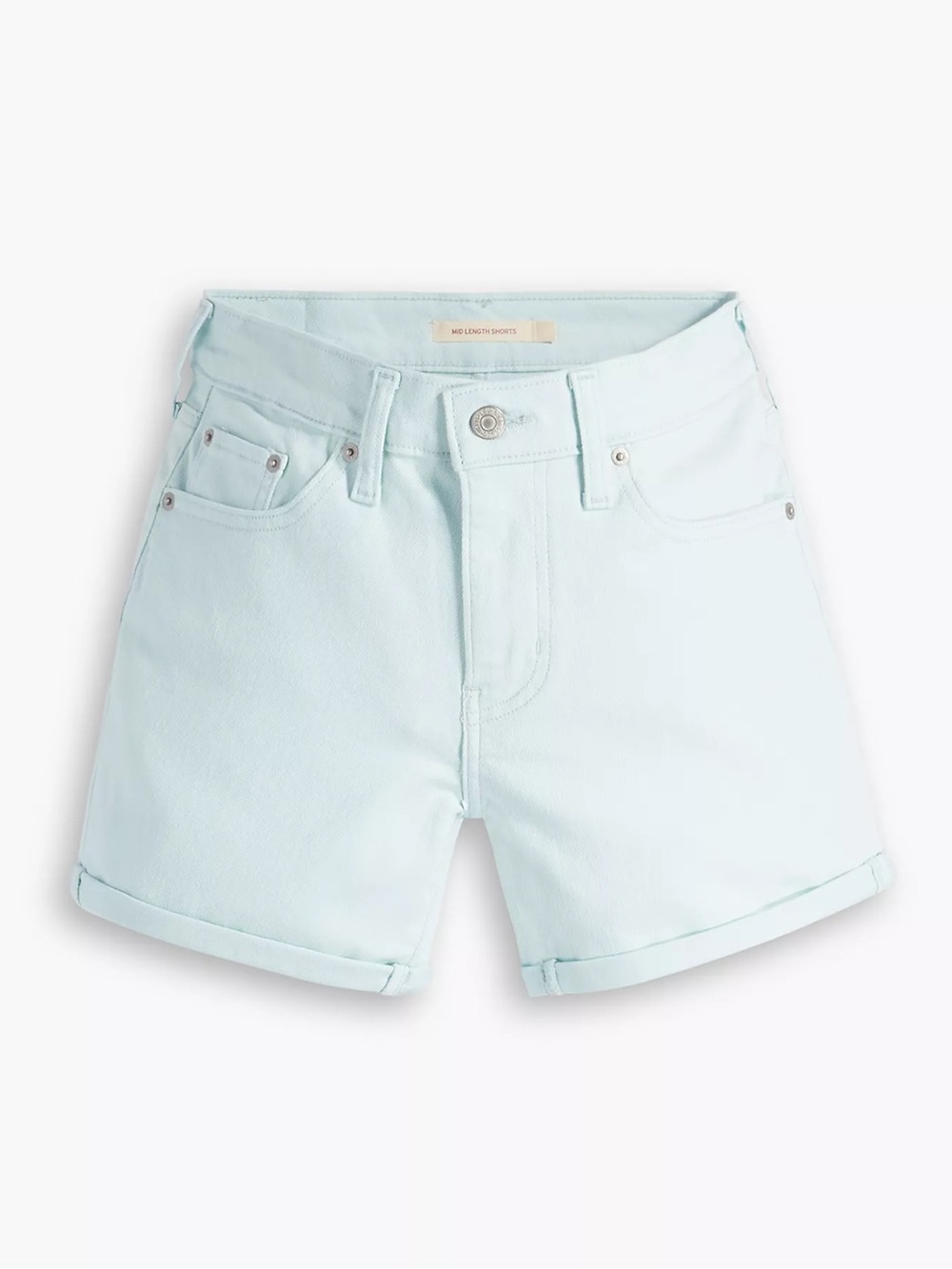 Levi's NWT Light Mint Roll-Cuff Mid Length Denim Shorts-sz 34-Summer Must Have!